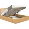 Image de Lit Coffre Double Edhen Avec Tête De Lit Cannage Et Sommier 140 X 190 Cm Coloris Bois