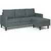 Image de Canapé D'angle Réversible 3 Places Marius 200 Cm En Tissu Gris Anthracite