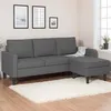 Image de IDMARKET Canapé dangle réversible 3 places MARIUS 200 cm en tissu gris anthracite