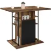 Image de Ilot Central Ugo 110 Cm Bois Noir Et Effet Bois Foncé Hawkins Avec Rangements Design Industriel