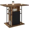 Image de Ilot central ugo 110 cm bois noir et effet bois foncé hawkins avec rangements design industriel