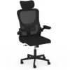 Image de Fauteuil de bureau james ergonomique en toile respirante et appui-tête avec roulettes noir