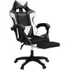 Image de Fauteuil de gaming alex réglable avec repose-pied, coussin de tête et coussin lombaire noir blanc et gris
