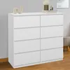 Image de IDMARKET Commode 8 tiroirs TOMI 110 cm bois blanc