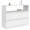 Image de Commode 4 Tiroirs Tomi 100 Cm Avec Niche Bois Blanc