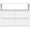Image de Commode 4 tiroirs tomi 100 cm avec niche bois blanc