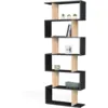 Image de Etagère Bibliothèque Sofia Forme S Bois Façon Hêtre Et Noir 189 Cm