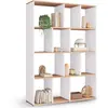 Image de Etagère Bibliothèque Jena 4 Niveaux Blanc Et Effet Bois 143 Cm