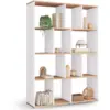 Image de Etagère bibliothèque jena 4 niveaux blanc et effet bois 143 cm
