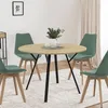 Image de Table à manger ronde fixe - IDMARKET - YSEULT - Bois et noir - 4-6 personnes - 110 cm