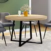 Image de Table à manger ronde fixe - IDMARKET - SELMA - Bois et noir - 4-6 personnes - 110 cm