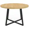 Image de Table à manger fixe ronde selma 4-6 personnes bois et noir 110 cm