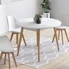 Image de Table à manger ronde fixe - IDMARKET - ANGELA - Blanc - 4-6 personnes - 110 cm