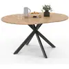 Image de Table À Manger Extensible Ronde Alix 4-8 Personnes Pied Araignée Bois Et Noir 110-150 Cm