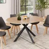 Image de Table à manger ronde extensible - IDMARKET - ALIX - Bois et noir - 4-8 personnes - 110-150 cm