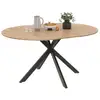 Image de Table à manger extensible ronde alix 4-8 personnes pied araignée bois et noir 110-150 cm
