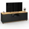 Image de Meuble tv 110 cm vito avec tiroir et niche noir et bois
