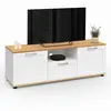 Image de Meuble Tv 110 Cm Vito Avec Tiroir Et Niche Blanc Et Bois