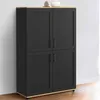 Image de ID MARKET buffet VITO 4 portes 125 cm Contemporain bois et noir