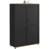 Image de Buffet haut h. 125 cm vito 4 portes noir et bois