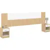 Image de Tête de lit sur pied avec chevets modulables sapa pour lit 140, 160 ou 180 cm bois et blanc