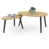 Image de Lot De 2 Tables Basses Gigognes Gaia Bois Et Pieds Noirs Scandinave