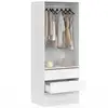 Image de Dressing taylor 80 x 55 x 200 cm 1 module avec penderie + 3 tiroirs blanc