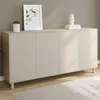 Image de ID MARKET buffet 4 portes 160 cm Moderne bois et beige