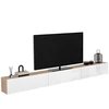 Image de Meuble Tv 270 Cm Suspendu Elio 3 Portes Bois Et Blanc