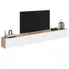 Image de Meuble tv 270 cm suspendu elio 3 portes bois et blanc