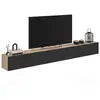 Image de Meuble tv 270 cm suspendu elio 3 portes bois et noir