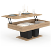Image de Table basse plateau relevable rectangulaire eliad bois et noir