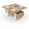 Image de Table Basse Plateau Relevable Rectangulaire Convertible En Table À Manger Phoenix 97,5 Cm Bois Et Blanc