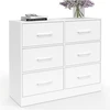 Image de Commode 6 Tiroirs En Tissu Uppah 80 Cm Meuble De Rangement Bois Blanc