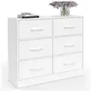 Image de Commode 6 tiroirs en tissu uppah 80 cm meuble de rangement bois blanc