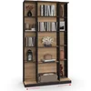 Image de Bibliothèque Coulissante Alphonse 5 Niveaux 15 Niches Bois Et Noir