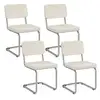 Image de Lot de 4 chaises cantilever nahe en velours côtelé beige et pied métal
