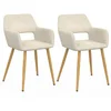 Image de Lot De 2 Chaises De Salle À Manger, Fauteuils De Table Holy En Velours Beige