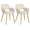 Image de Lot de 2 chaises de salle à manger, fauteuils de table holy en velours beige