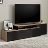 Image de ID MARKET meuble tv dangle BASILE 3 portes 240 cm bois modulable