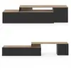 Image de Meuble tv 140-180 cm modulable d'angle basile rotatif bois et noir