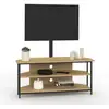 Image de Meuble Tv 100 Cm D'angle Detroit Avec Étagères Et Support Tv Réglable De 32 À 70 Pouces Design Industriel
