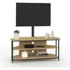 Image de Meuble tv 100 cm d'angle detroit avec étagères et support tv réglable de 32 à 70 pouces design industriel