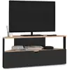 Image de Meuble Tv 100 Cm D'angle Eli Bois Façon Hêtre Et Noir
