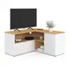 Image de Meuble tv 90 x 90 cm d'angle baltazar façon hêtre et blanc