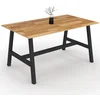 Image de Table À Manger Rectangle Madeleine 6 Personnes Bois Et Métal 160 Cm