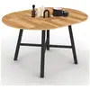 Image de Table à manger extensible ronde madeleine 4-6 personnes bois et métal noir 110 - 150 cm