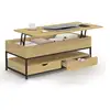 Image de Table Basse Plateau Relevable Rectangulaire Detroit Avec 2 Tiroirs Design Industriel