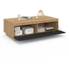 Image de Table Basse Tomi 110 Cm Avec Porte Façon Hêtre Et Noir