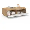 Image de Table basse tomi 110 cm avec porte façon hêtre et blanc